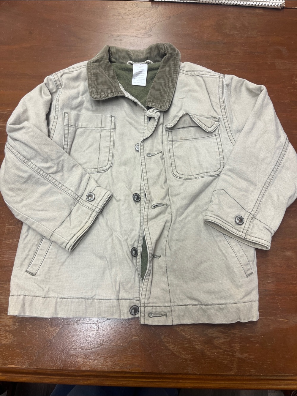 Vintage 4T Boy’s Jacket Corduroy Collar khaki